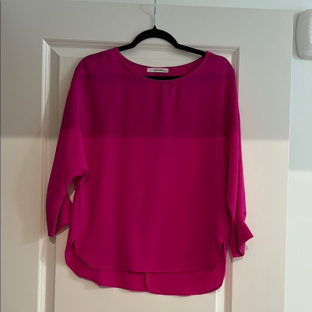 Pink Boxy Blouse with Relaxed Sleeves